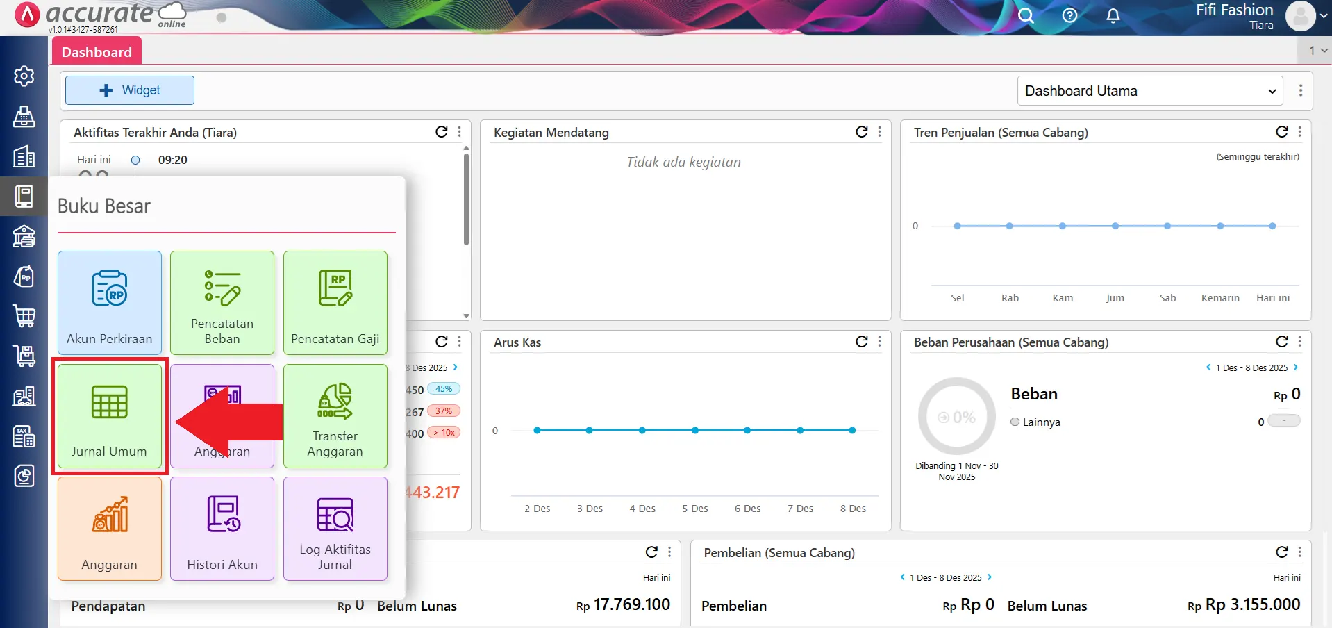 impor jurnal umum file excel/CSV